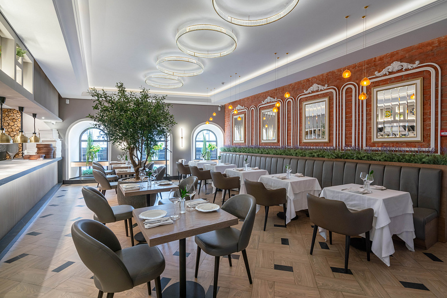 Зал с открытой кухней